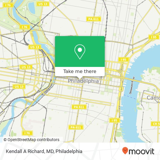 Kendall A Richard, MD map