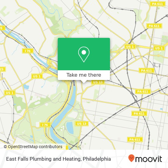 East Falls Plumbing and Heating map