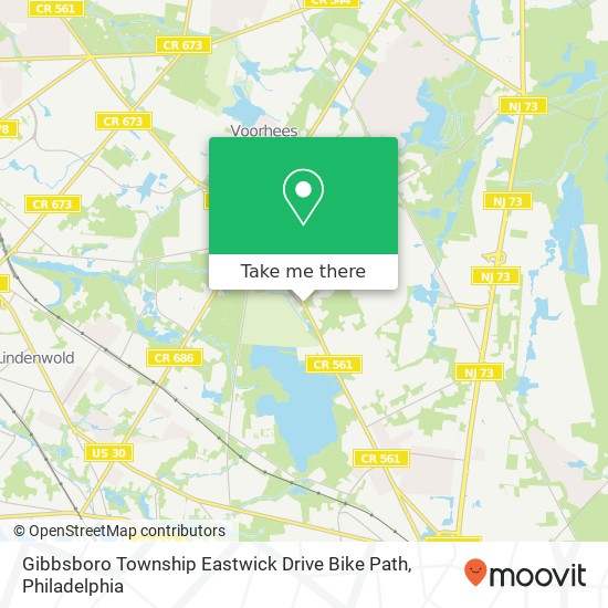 Mapa de Gibbsboro Township Eastwick Drive Bike Path