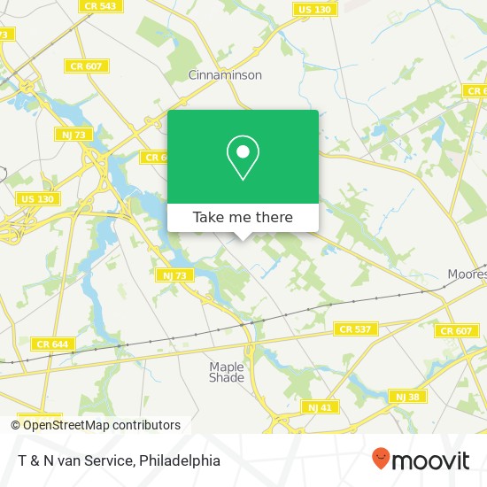 T & N van Service map