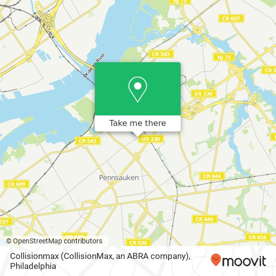 Mapa de Collisionmax (CollisionMax, an ABRA company)