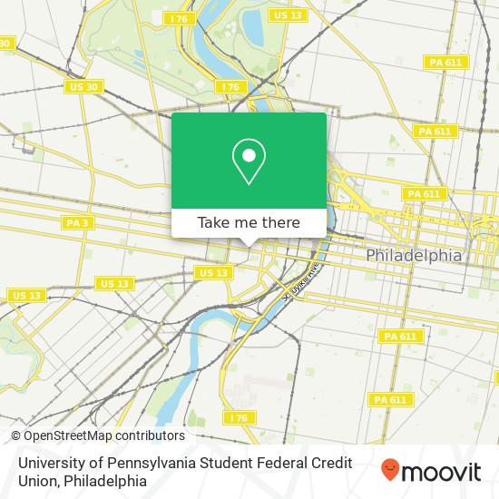 Mapa de University of Pennsylvania Student Federal Credit Union
