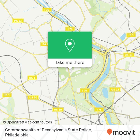 Commonwealth of Pennsylvania State Police map