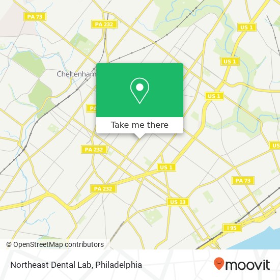 Northeast Dental Lab map