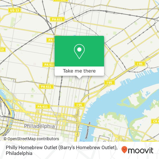 Mapa de Philly Homebrew Outlet (Barry's Homebrew Outlet)