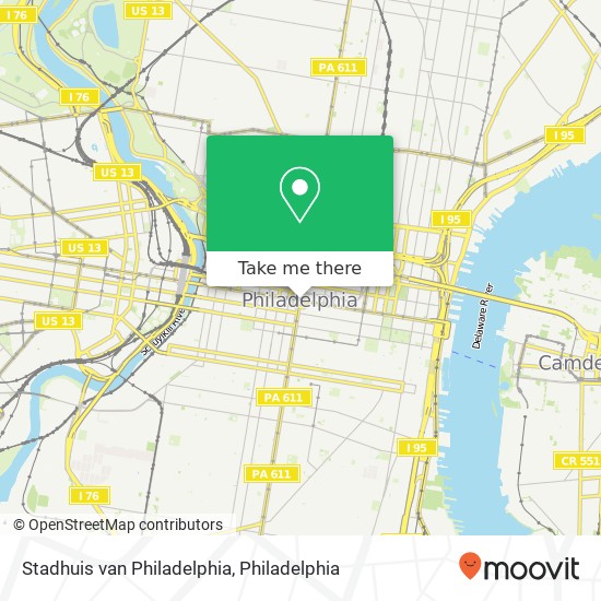 Mapa de Stadhuis van Philadelphia