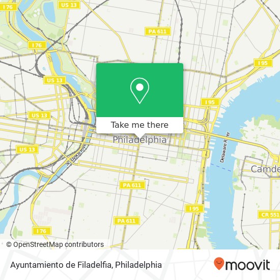 Mapa de Ayuntamiento de Filadelfia