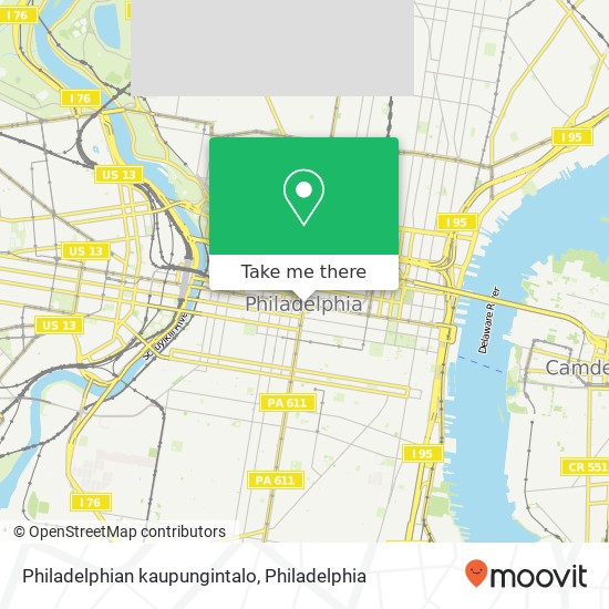 Mapa de Philadelphian kaupungintalo