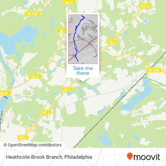 Heathcote Brook Branch map