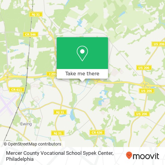 Mercer County Vocational School Sypek Center map
