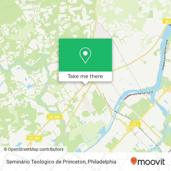 Mapa de Seminário Teológico de Princeton