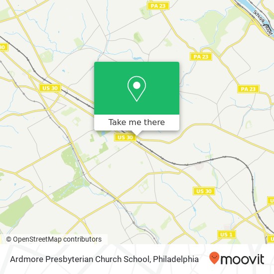 Ardmore Presbyterian Church School map