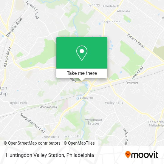 Huntingdon Valley Station map