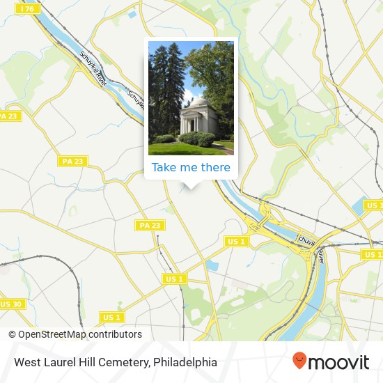 Mapa de West Laurel Hill Cemetery