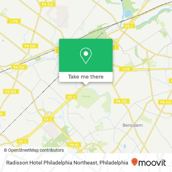 Mapa de Radisson Hotel Philadelphia Northeast