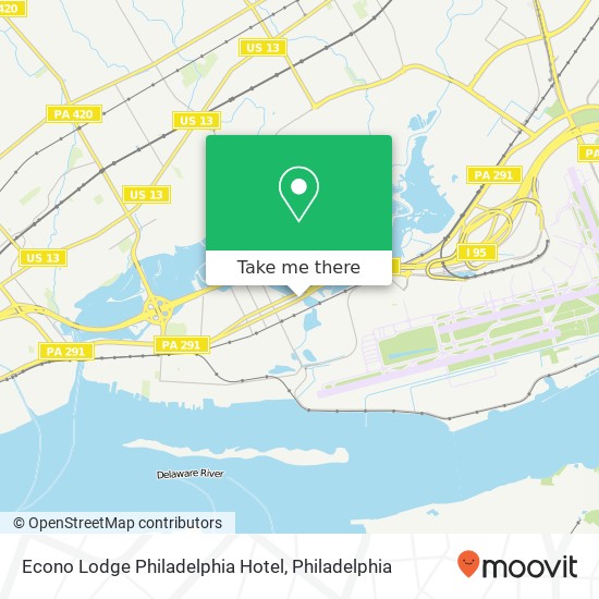 Mapa de Econo Lodge Philadelphia Hotel