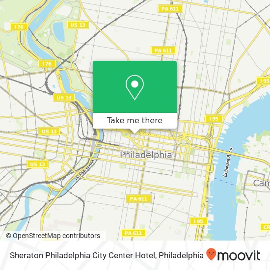 Sheraton Philadelphia City Center Hotel map