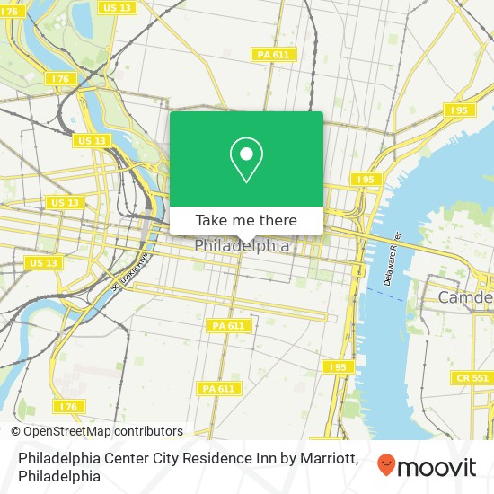 Philadelphia Center City Residence Inn by Marriott map