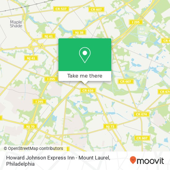 Howard Johnson Express Inn - Mount Laurel map