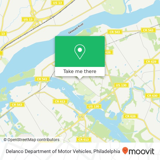 Mapa de Delanco Department of Motor Vehicles