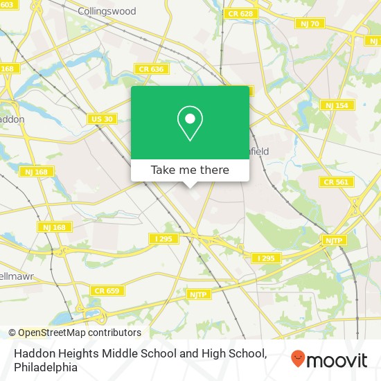 Haddon Heights Middle School and High School map