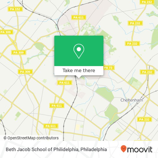 Beth Jacob School of Philidelphia map