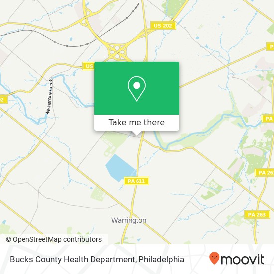 Bucks County Health Department map