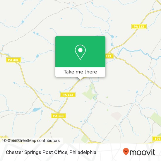 Chester Springs Post Office map