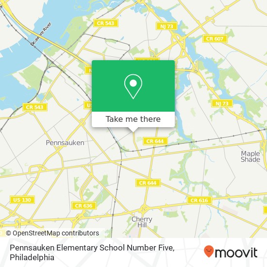 Pennsauken Elementary School Number Five map