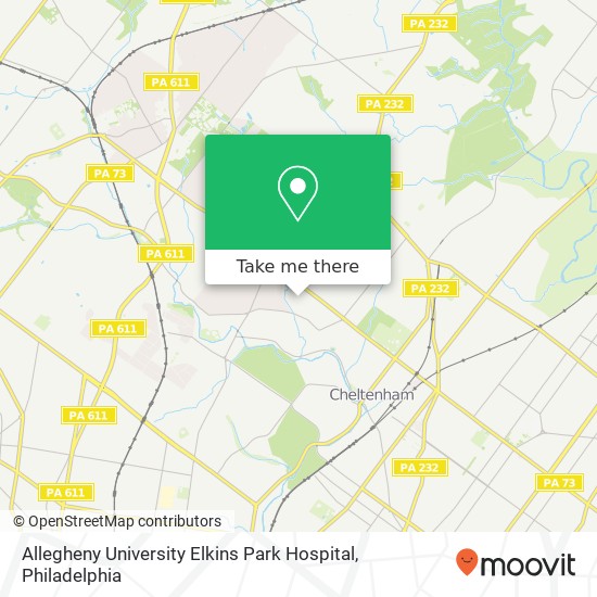 Mapa de Allegheny University Elkins Park Hospital