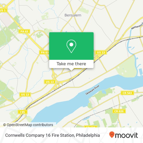 Mapa de Cornwells Company 16 Fire Station