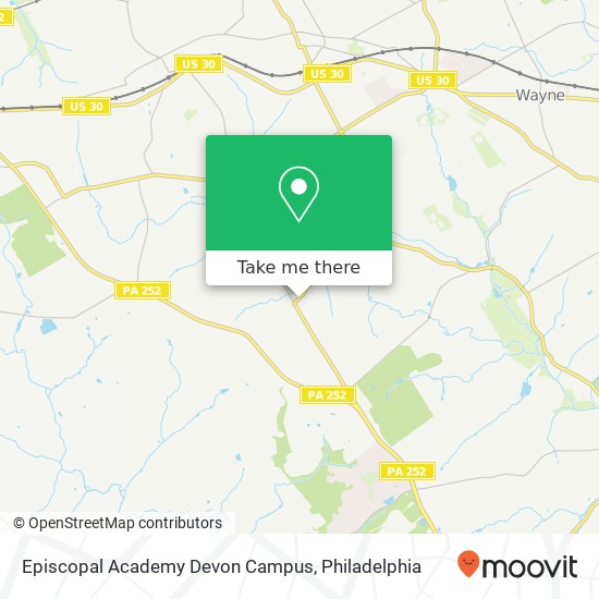 Mapa de Episcopal Academy Devon Campus