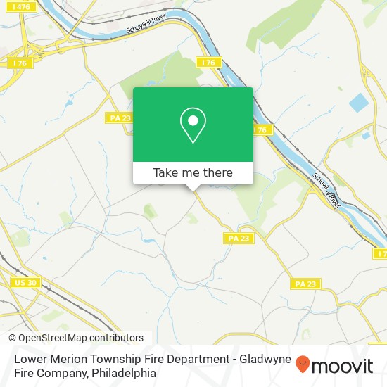 Lower Merion Township Fire Department - Gladwyne Fire Company map