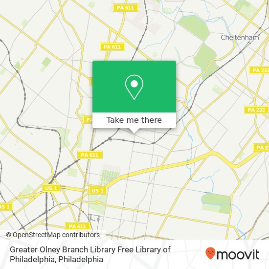 Greater Olney Branch Library Free Library of Philadelphia map