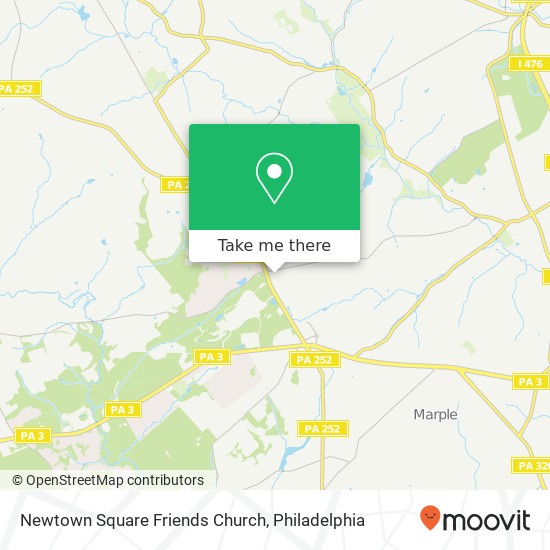 Mapa de Newtown Square Friends Church