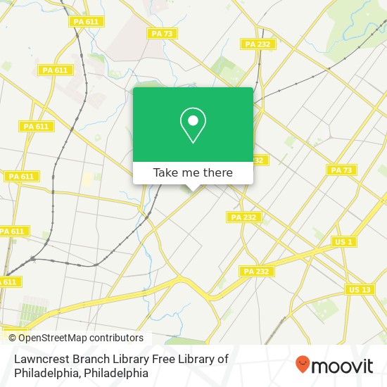 Lawncrest Branch Library Free Library of Philadelphia map