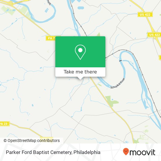 Parker Ford Baptist Cemetery map