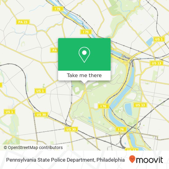 Mapa de Pennsylvania State Police Department