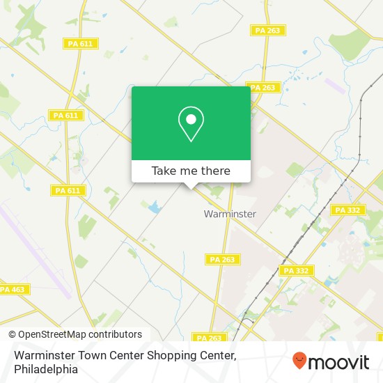 Mapa de Warminster Town Center Shopping Center