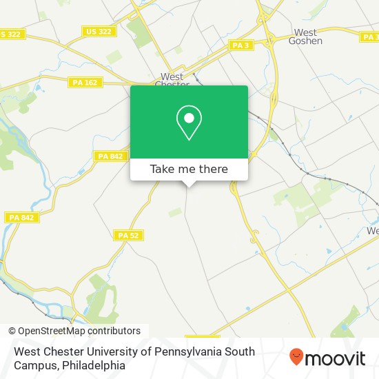 West Chester University of Pennsylvania South Campus map