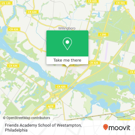 Mapa de Friends Academy School of Westampton