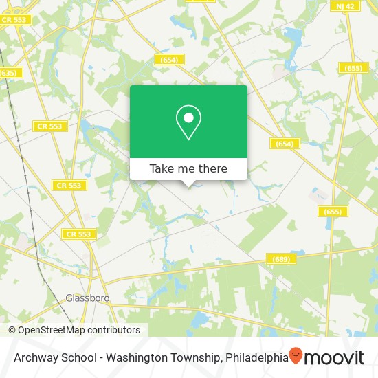 Archway School - Washington Township map