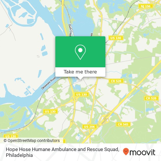 Hope Hose Humane Ambulance and Rescue Squad map