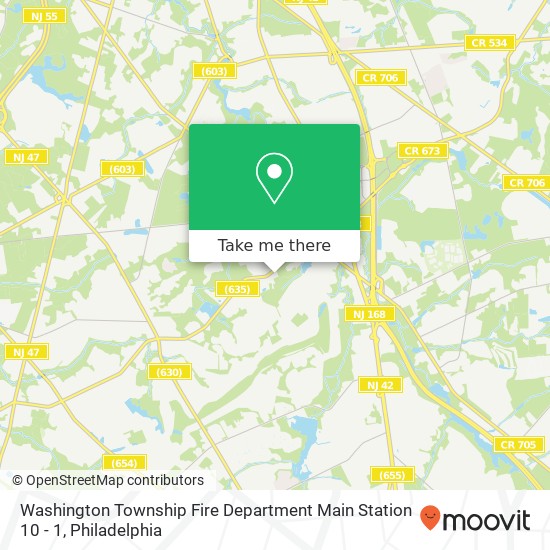 Washington Township Fire Department Main Station 10 - 1 map