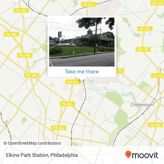 Elkins Park Station map