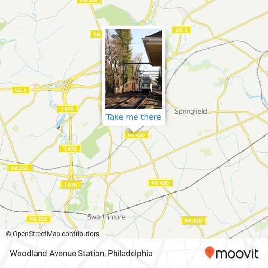 Woodland Avenue Station map