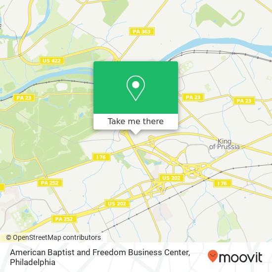 American Baptist and Freedom Business Center map