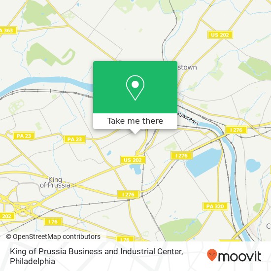 King of Prussia Business and Industrial Center map