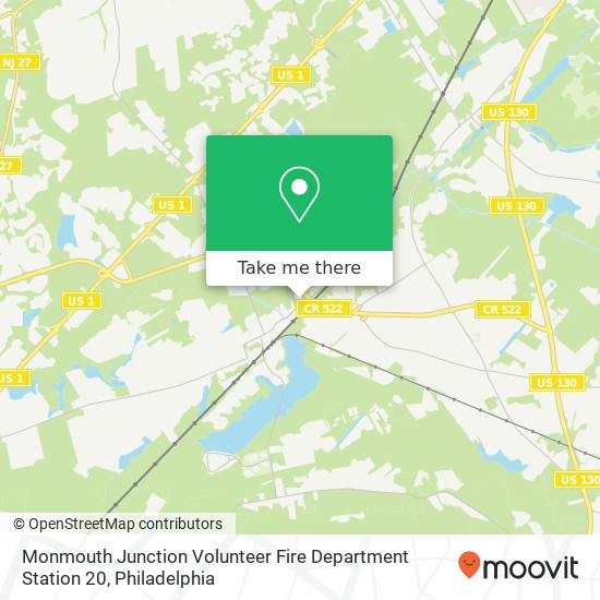 Monmouth Junction Volunteer Fire Department Station 20 map