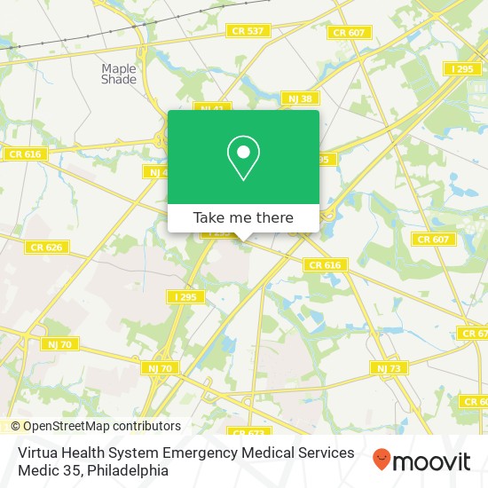 Virtua Health System Emergency Medical Services Medic 35 map